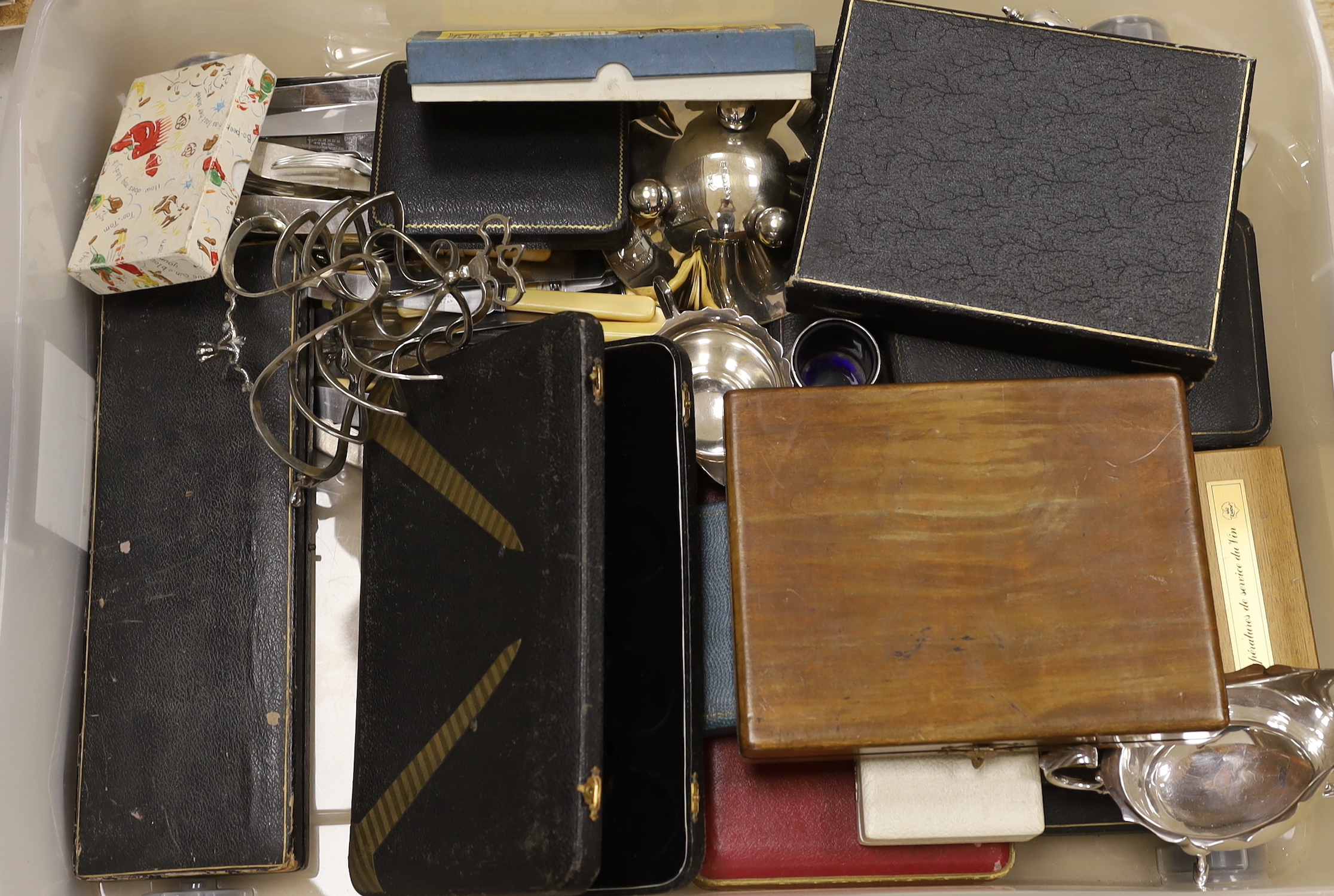 A quantity of various silver plated wares and cutlery